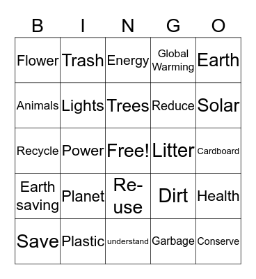 Recycling Bingo Card