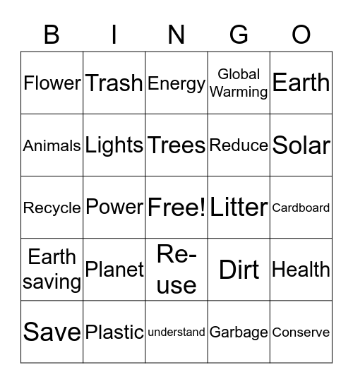 Recycling Bingo Card