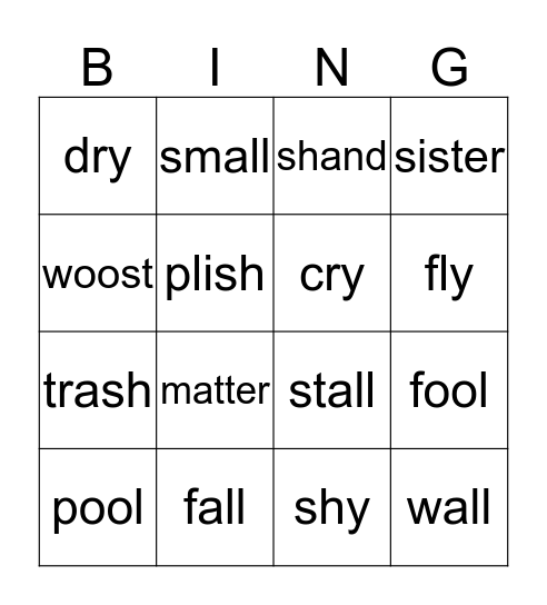 Sound it Out Bingo Card