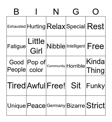 Lori Bingo Card