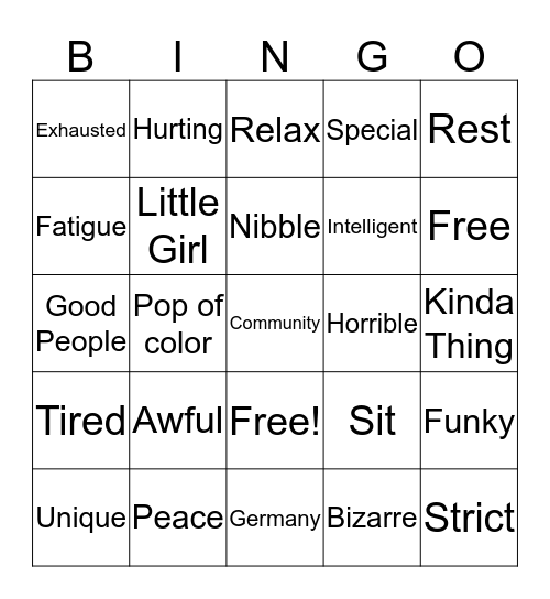 Lori Bingo Card