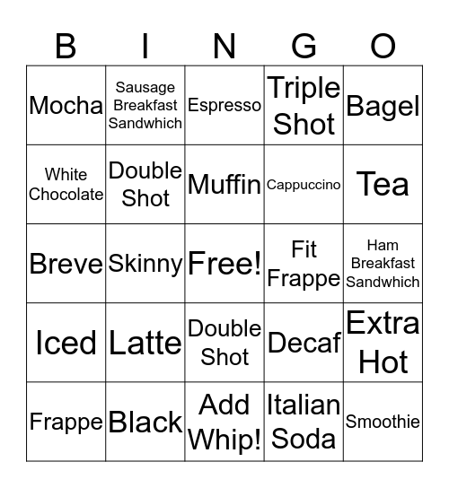 The Express-O "Coffee Break" BINGO Card