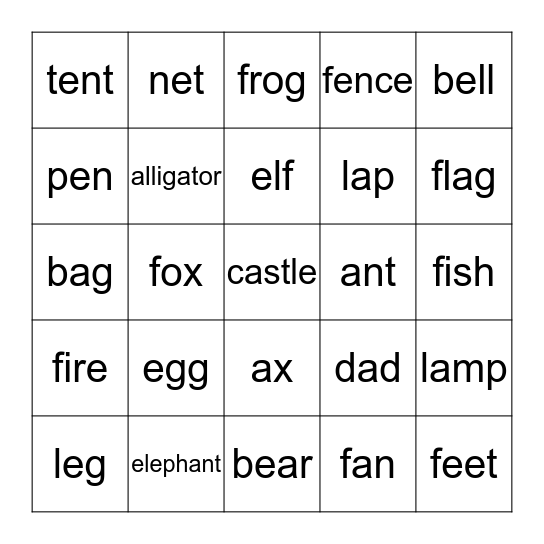 LITTLE SPARK Bingo Card