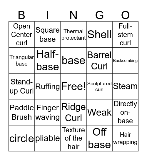 ch. 17 Hairstyling pt. 1 Bingo Card