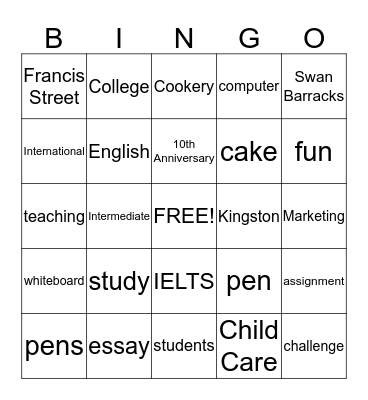 KINGSTON CELEBRATTION Bingo Card