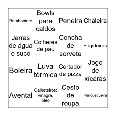 Chá da Glenda Bingo Card