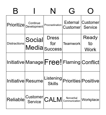 SOFT SKILLS Bingo Card