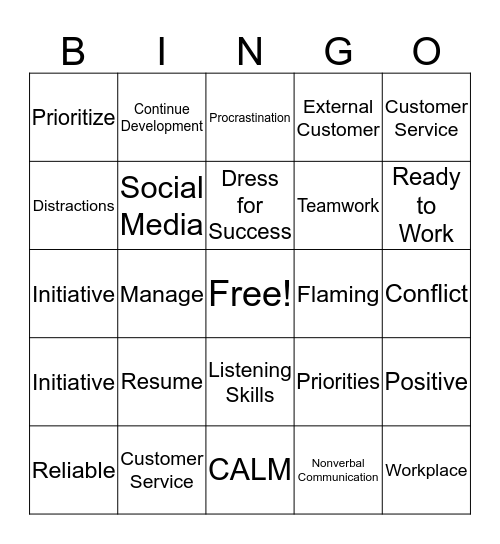 SOFT SKILLS Bingo Card