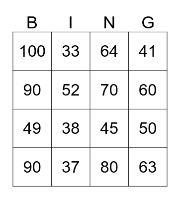 SPANISH BINGO Card