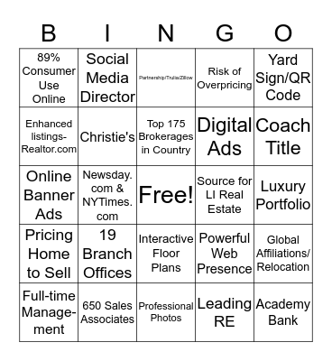 Coach Presentation Bingo Card