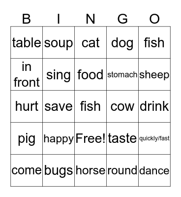 EAT EAT EAT Bingo Card