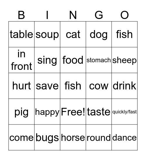 EAT EAT EAT Bingo Card