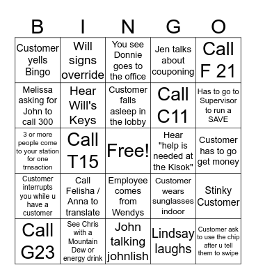 MVA Bingo Card