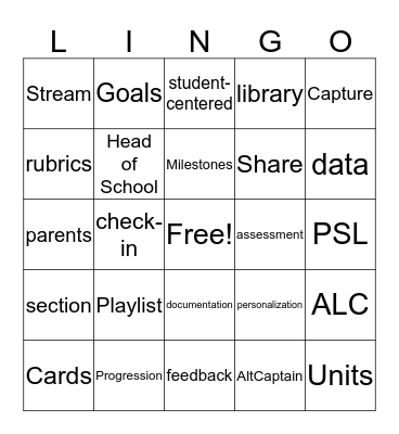 Lingo Bingo! Bingo Card