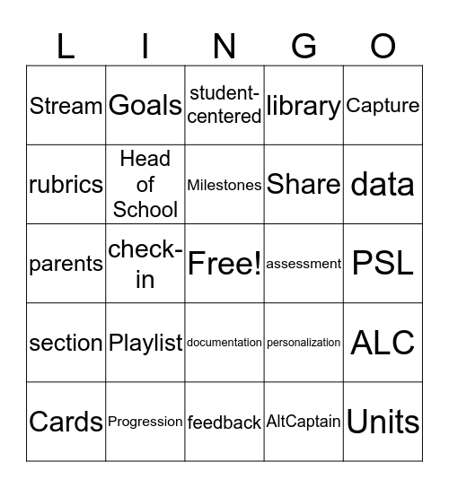 Lingo Bingo! Bingo Card