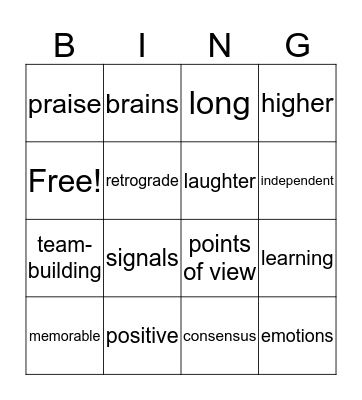Principle 4: Emotion Bingo Card