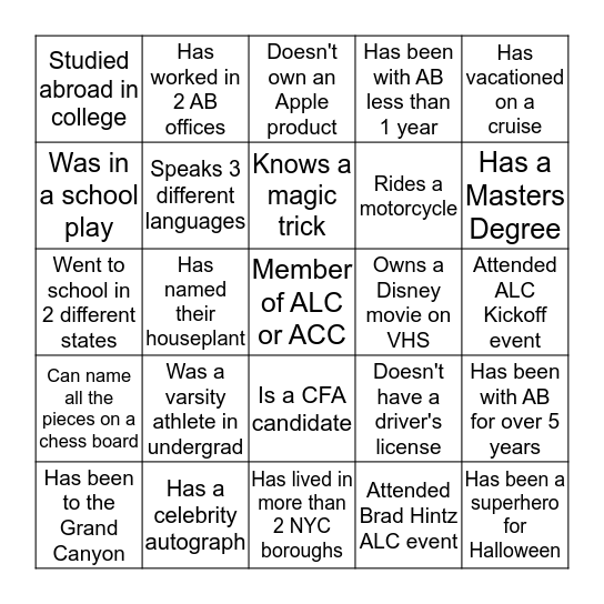 ALC Summer Cruise BINGO! Bingo Card