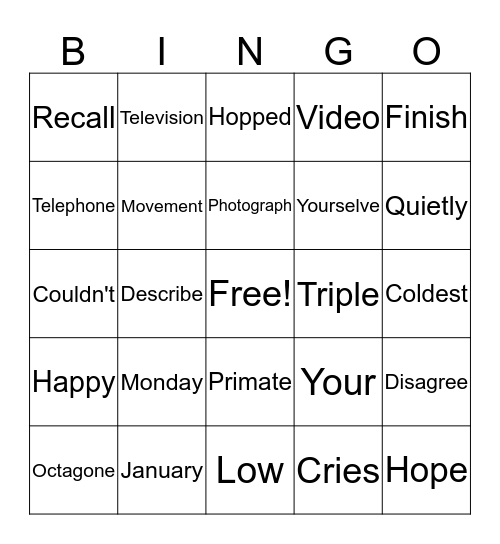 Bingo Card