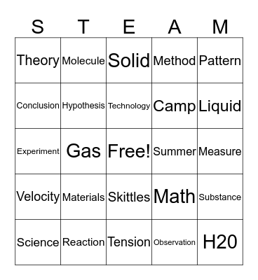 STEAM Bingo Card