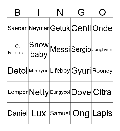 Lou's Bingo Card