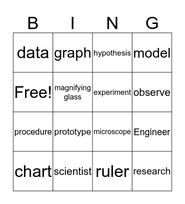 science bingo  Bingo Card