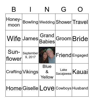 Giselle's Bridal Shower Bingo Card