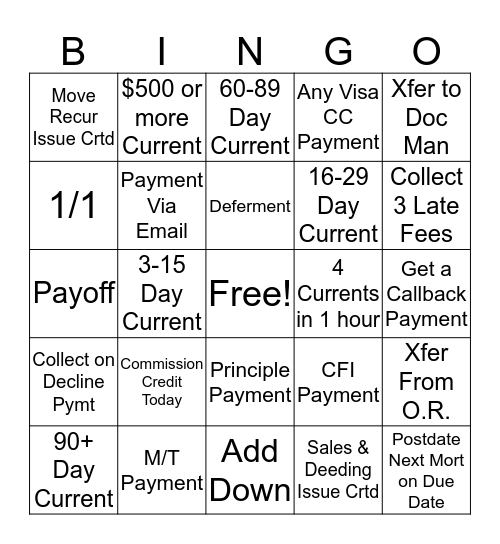 OBG Bingo Card