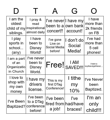 DTAG Breaking the Ice Bingo Card