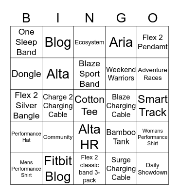 Fitbit Bingo Palooza! Bingo Card