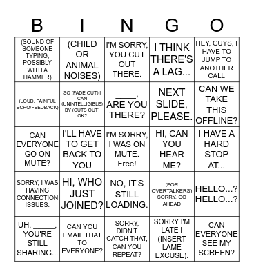 CONFERENCE CALL BINGO Card