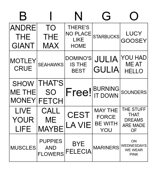 FRIDAY FUNNIES Bingo Card