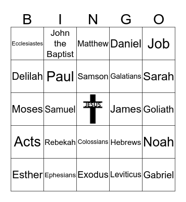 Bible Bingo Card