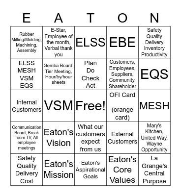 EBE BINGO Card