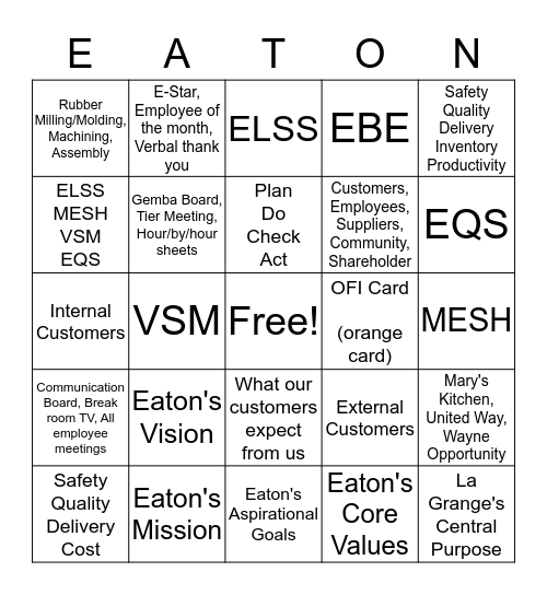 EBE BINGO Card