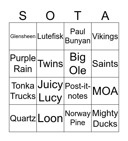 AFFINESOTA BINGO! Bingo Card