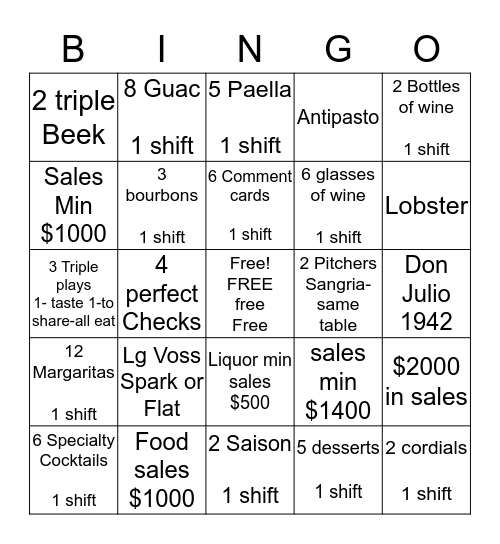 Refuge Bingo Card
