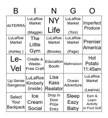 Back To School Celebration Bingo Card