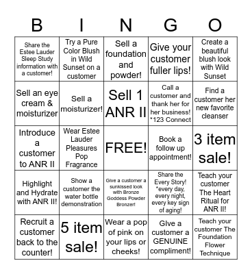 ESTEE LAUDER BINGO! Bingo Card