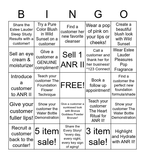 ESTEE LAUDER BINGO! Bingo Card