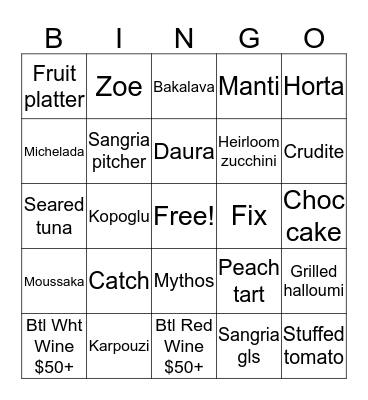 Mandolin Bingo Card