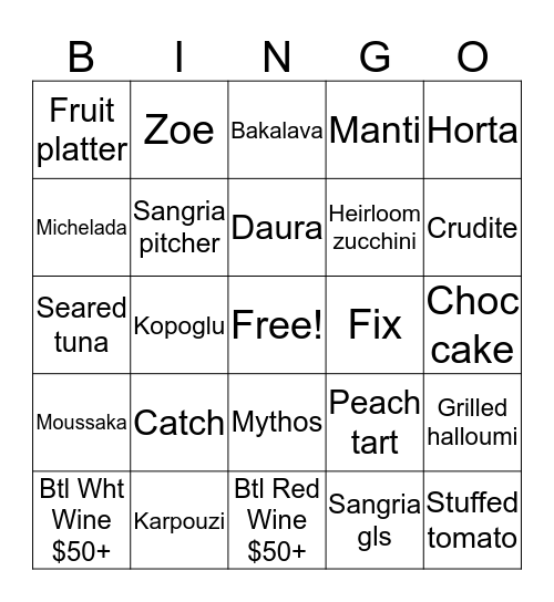 Mandolin Bingo Card