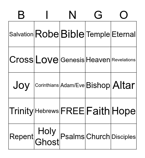 Bible Bingo Card