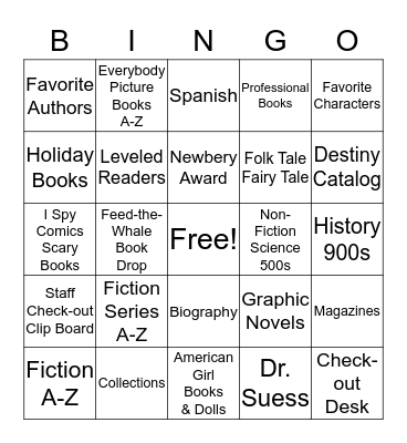 Library Scavenger Hunt  Bingo Card