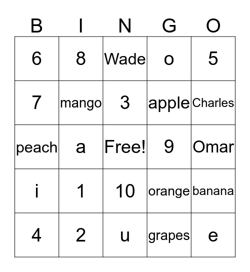 Bingo Card