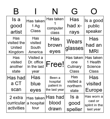 People Bingo Card