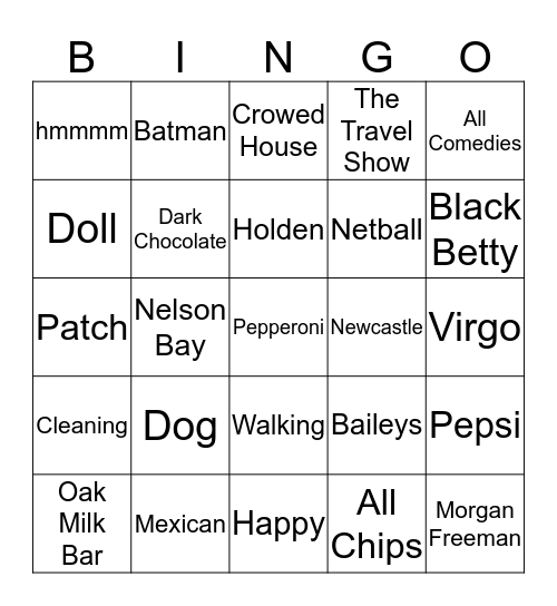 All about Bernadette Bingo Card