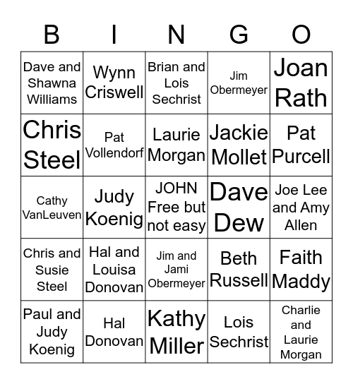 WHO'S AT THE PARTY?? Bingo Card