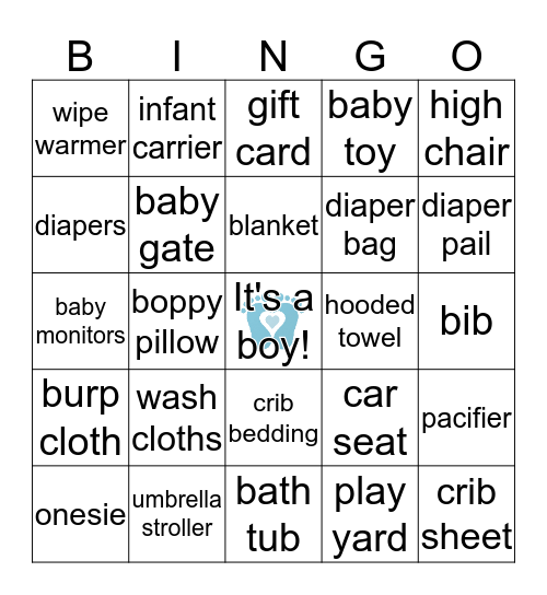 Michelle's Baby Shower BINGO Card