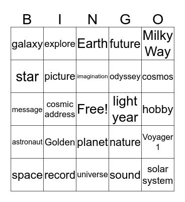 Space Camp-6th Bingo Card