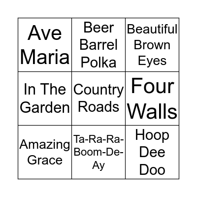 MUSICAL BINGO Card